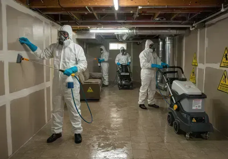 Basement Moisture Removal and Structural Drying process in Pevely, MO